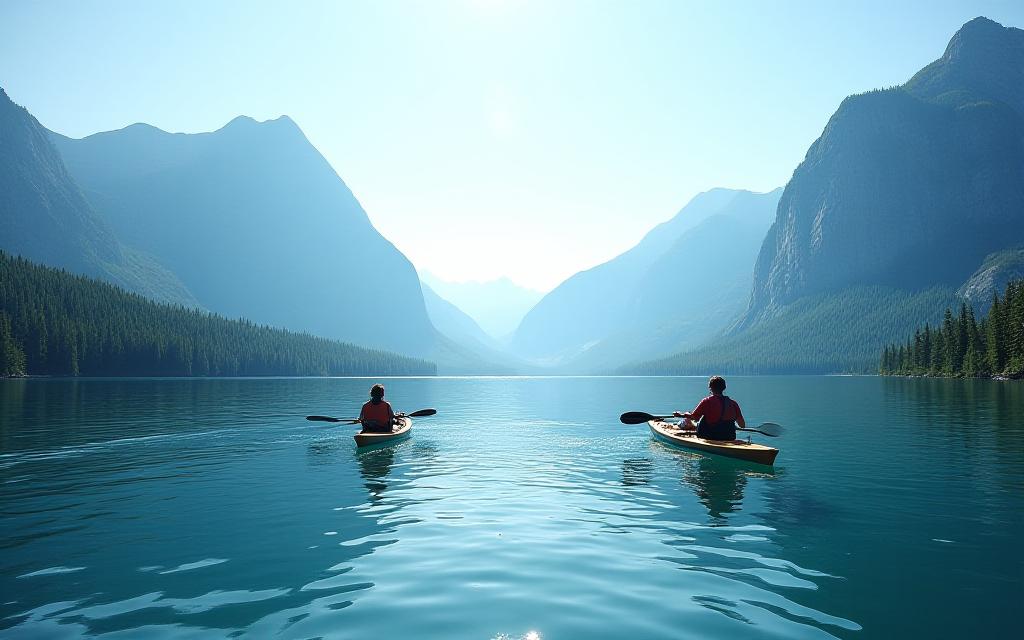 Summer kayaking on pristine Canadian lakes